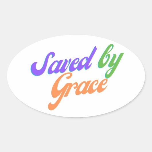 Opgeslagen door Grace Ovale Sticker (Voorkant)