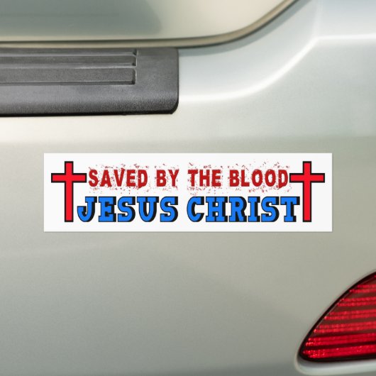 Opgeslagen door het bloed bumpersticker (Op auto)