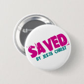 OPGESLAGEN door Jezus Christus Ronde Button 5,7 Cm (Voorkant /achterkant)