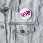 OPGESLAGEN door Jezus Christus Ronde Button 5,7 Cm (In situ)