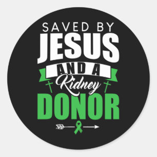 Opgeslagen door Jezus en een donoren orgaantranspl Ronde Sticker