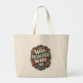 Opgeslagen door Paws Grote Tote Bag (Achterkant)