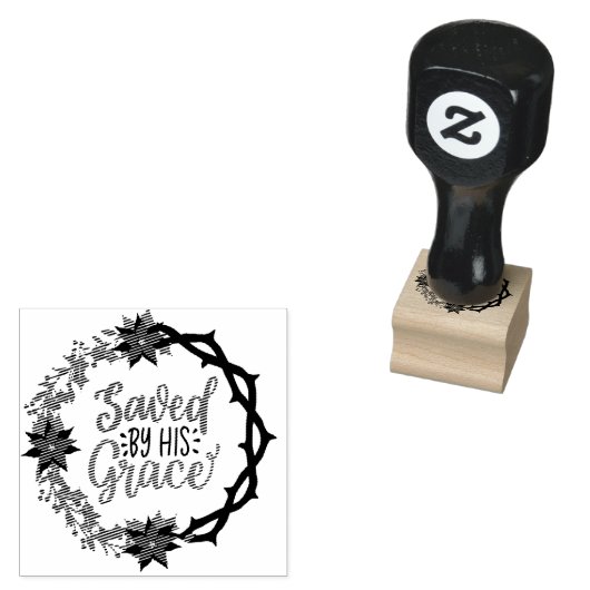 Opgeslagen door Zijn Grace Rubber Stamp Rubberstempel (Gestempeld)