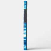 Opgeslagen gradiëntblauwe vormende abstracte werve Case-Mate iPhone case (Achterkant / Links)