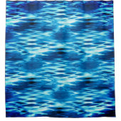 Opgeslagen gradiëntblauwe vormende abstracte werve douchegordijn (Voorkant)