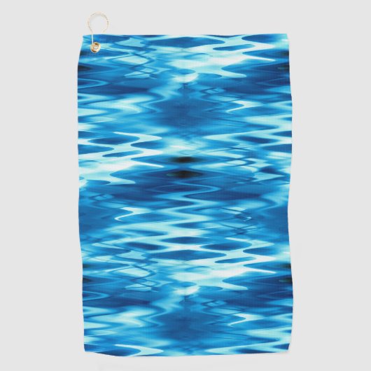 Opgeslagen gradiëntblauwe vormende abstracte werve golfhanddoek (Voorkant)