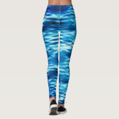 Opgeslagen gradiëntblauwe vormende abstracte werve leggings (Achterkant)