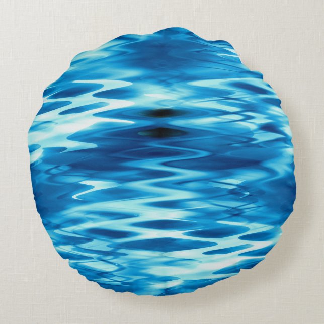 Opgeslagen gradiëntblauwe vormende abstracte werve rond kussen (Achterkant)