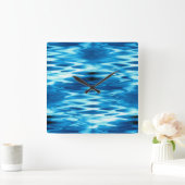 Opgeslagen gradiëntblauwe vormende abstracte whirl vierkante klok (Huis)