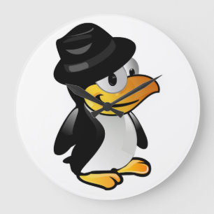 OPGESLAGEN PENGUIN GROTE KLOK