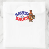 Opgeslagen & Saucy Ronde Sticker (Tas)