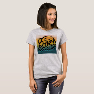 Opgeslagen Street Art Airbrush Stijl Stedelijk T-shirt