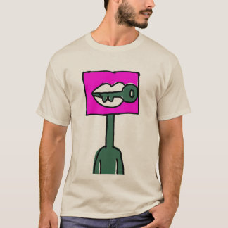 Opgesloten Stilte Neo Retro Illustratie Kunst T-shirt