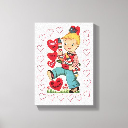 Opgespannen Canvas Print Valentijnsdag Vintage (Voorkant)