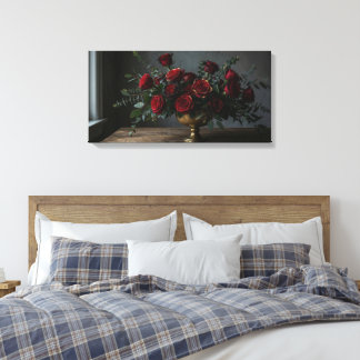 Opgespannen Canvasprint Donkere Bloemen Canvas Afdruk