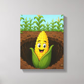 Opgespannen Canvasprint Happy Corn Underground Canvas Afdruk (Voorkant)