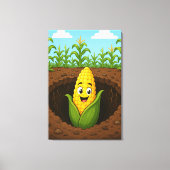 Opgespannen Canvasprint Happy Corn Underground Canvas Afdruk (Voorkant)