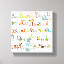 Opgespannen Canvasprint - Kleurrijke Alfabetprint