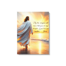 Opgespannen canvasprint met Jezus en citaat