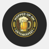Opgesprongen op grappige Duitse festival bierliefh Ronde Sticker (Voorkant)