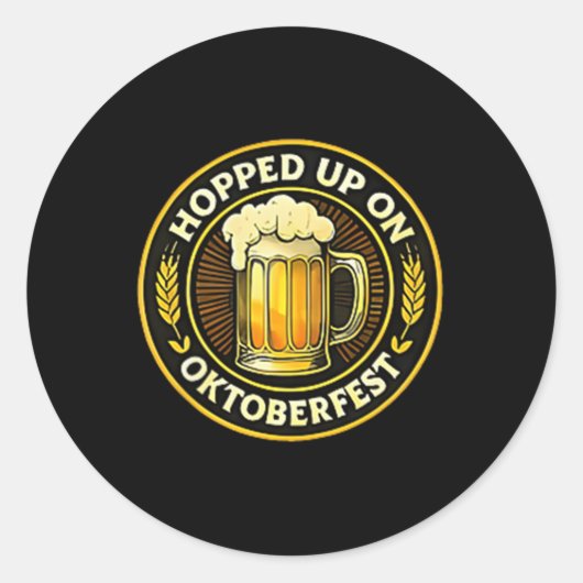 Opgesprongen op grappige Duitse festival bierliefh Ronde Sticker (Voorkant)