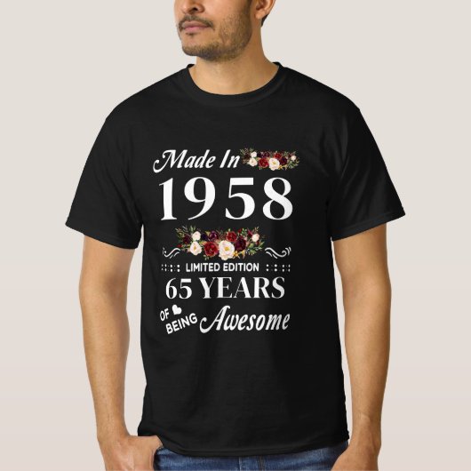 Opgesteld in 1958, beperkte uitgave, 65 jaar t-shirt (Voorkant)