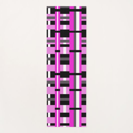 Opgesteld in roze, zwart en grijs yogamat (Voorkant)