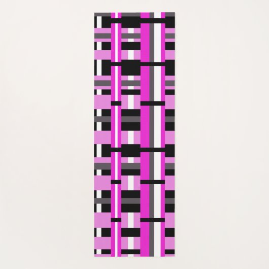Opgesteld in roze, zwart en grijs yogamat (Achterkant)
