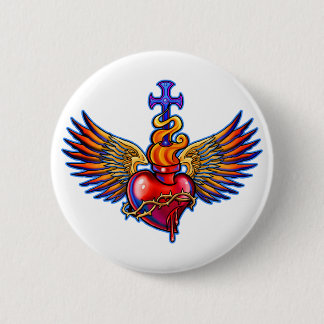 Opgesteld ontwerp voor Heart Angel Wings Ronde Button 5,7 Cm