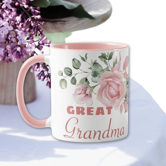 Opgestelde Grootmoeder Jaar Aangepaste Roze Rozen Mok