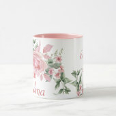 Opgestelde Grootmoeder Jaar Aangepaste Roze Rozen Mok (Midden)