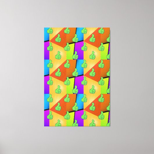 Opgestoken Handgebaar OK Gebaar Goedkeuring Pop Ar Canvas Afdruk (Voorkant)