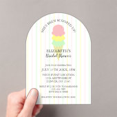 Opgetrokken Ice Cream-Vrijgezellenfeest Acryl Uitnodigingen (Insitu (Draagbaar))