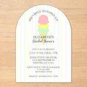 Opgetrokken Ice Cream-Vrijgezellenfeest Acryl Uitnodigingen (Voorkant)