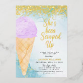 Opgetrokken Ice Cream-Vrijgezellenfeest Folie Uitnodiging (Voorkant)