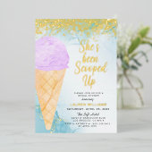 Opgetrokken Ice Cream-Vrijgezellenfeest Folie Uitnodiging (Staand Voorkant)