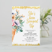 Opgetrokken Ice Cream-Vrijgezellenfeest Folie Uitnodiging (Staand Voorkant)