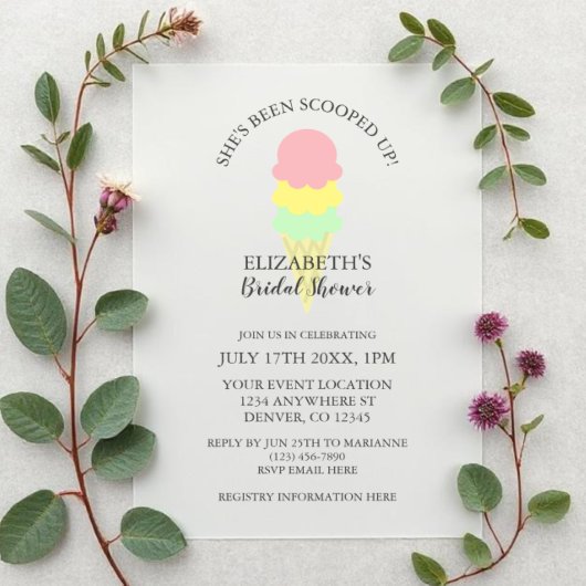 Opgetrokken Ice Cream-Vrijgezellenfeest Kaart