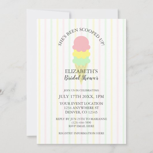 Opgetrokken Ice Cream-Vrijgezellenfeest Kaart (Voorkant)