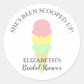 Opgetrokken Ice Cream-Vrijgezellenfeest Ronde Sticker (Voorkant)