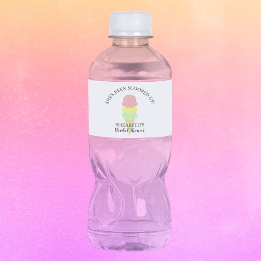 Opgetrokken Ice Cream-Vrijgezellenfeest Waterfles Etiket