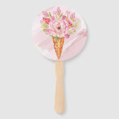 Opgetrokken Waterverf Ice Cream-Vrijgezellenfeest Handwaaier (Achterkant)