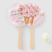 Opgetrokken Waterverf Ice Cream-Vrijgezellenfeest Handwaaier (Voorkant en achterkant)