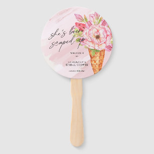 Opgetrokken Waterverf Ice Cream-Vrijgezellenfeest Handwaaier