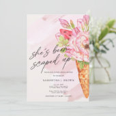 Opgetrokken Waterverf Ice Cream-Vrijgezellenfeest Kaart (Staand voorkant)