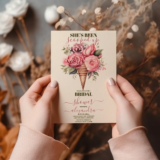 Opgetrokken Waterverf Ice Cream-Vrijgezellenfeest Kaart