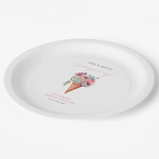 Opgetrokken Waterverf Ice Cream-Vrijgezellenfeest Papieren Bordje (Gekanteld)