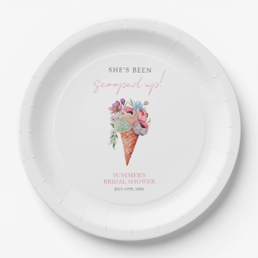 Opgetrokken Waterverf Ice Cream-Vrijgezellenfeest Papieren Bordje (Voorkant)