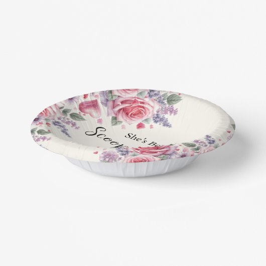 Opgetrokken Waterverf Ice Cream-Vrijgezellenfeest Papieren Kommen (Gebogen)