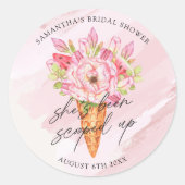 Opgetrokken Waterverf Ice Cream-Vrijgezellenfeest Ronde Sticker (Voorkant)